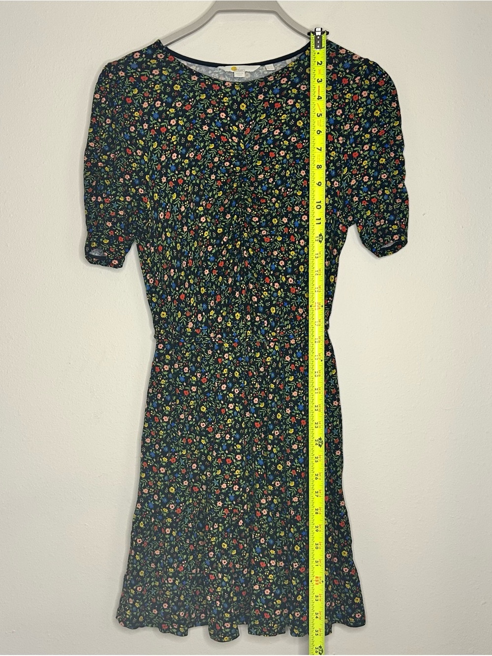 Boden Size 8 Black Mini Dress with Red, Yellow, Blue & Green Floral Print - Picture 12 of 12